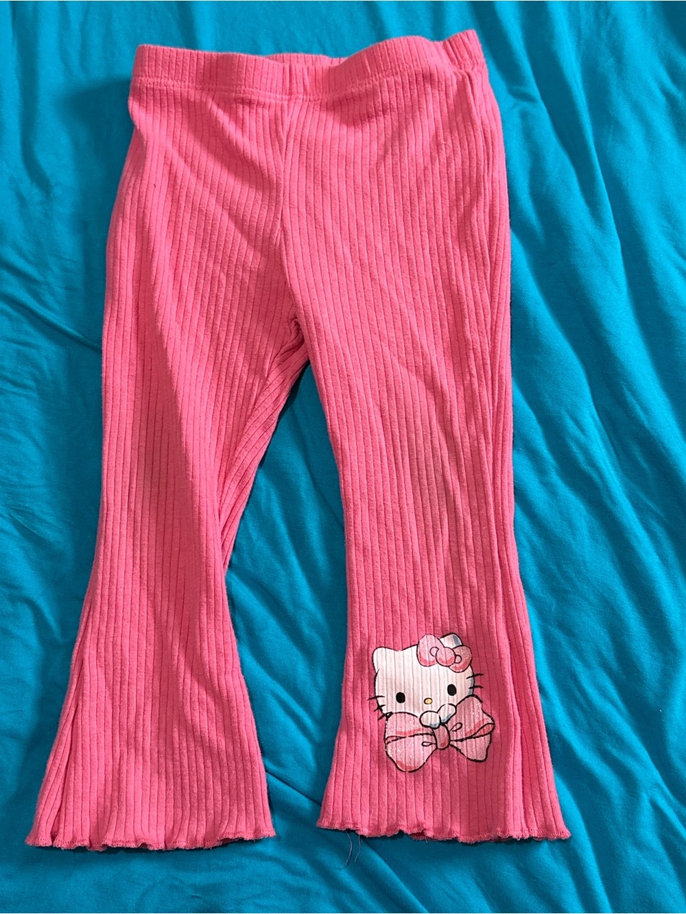 Sanrio Hello Kitty Pink Ribbed Crewneck Top